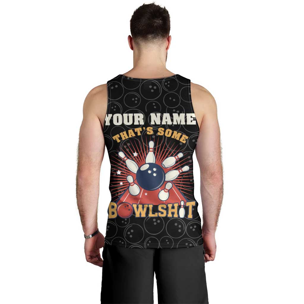 Flaming Bowling Ball Men Tank Top with Strike Explosion and Funny Quote Graphic on Bowling - Wonder Print Shop