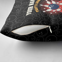 Flaming Bowling Ball Pillow Cover with Strike Explosion and Funny Quote Graphic on Bowling - Wonder Print Shop