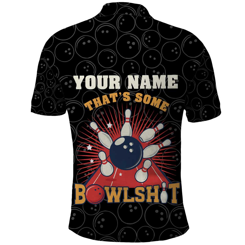 Flaming Bowling Ball Polo Shirt with Strike Explosion and Funny Quote Graphic on Bowling - Wonder Print Shop