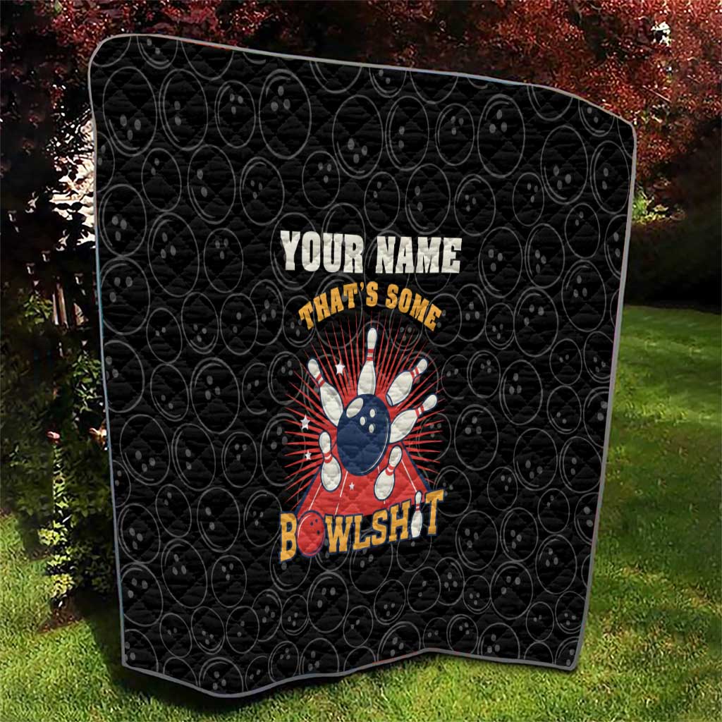 Flaming Bowling Ball Quilt with Strike Explosion and Funny Quote Graphic on Bowling - Wonder Print Shop
