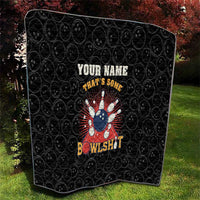 Flaming Bowling Ball Quilt with Strike Explosion and Funny Quote Graphic on Bowling - Wonder Print Shop