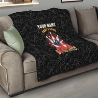 Flaming Bowling Ball Quilt with Strike Explosion and Funny Quote Graphic on Bowling - Wonder Print Shop