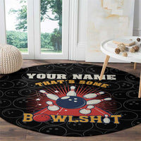 Flaming Bowling Ball Round Carpet with Strike Explosion and Funny Quote Graphic on Bowling - Wonder Print Shop