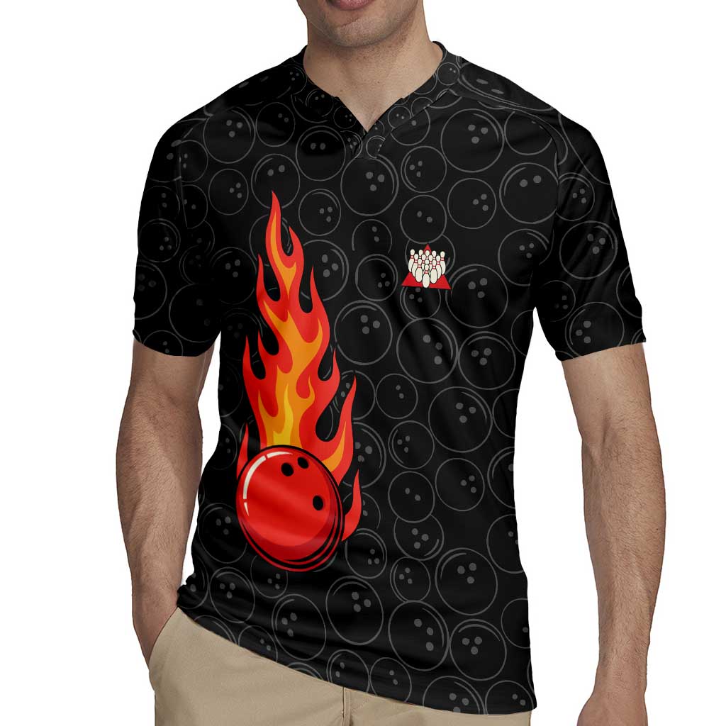 Flaming Bowling Ball Rugby Jersey with Strike Explosion and Funny Quote Graphic on Bowling - Wonder Print Shop