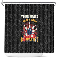Flaming Bowling Ball Shower Curtain with Strike Explosion and Funny Quote Graphic on Bowling - Wonder Print Shop