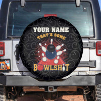 Flaming Bowling Ball Spare Tire Cover with Strike Explosion and Funny Quote Graphic on Bowling - Wonder Print Shop