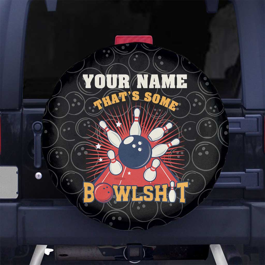 Flaming Bowling Ball Spare Tire Cover with Strike Explosion and Funny Quote Graphic on Bowling - Wonder Print Shop
