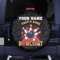 Flaming Bowling Ball Spare Tire Cover with Strike Explosion and Funny Quote Graphic on Bowling - Wonder Print Shop