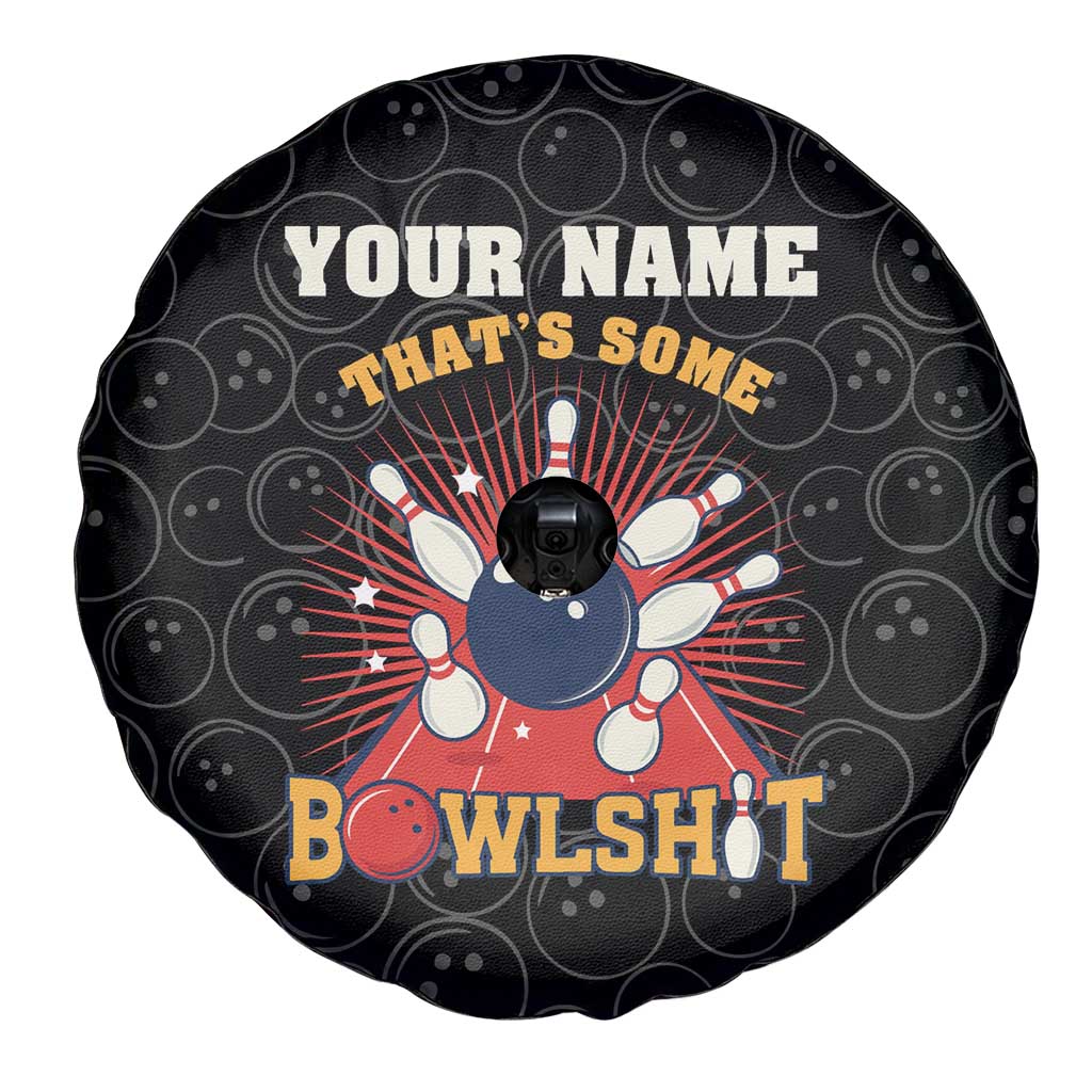 Flaming Bowling Ball Spare Tire Cover with Strike Explosion and Funny Quote Graphic on Bowling - Wonder Print Shop