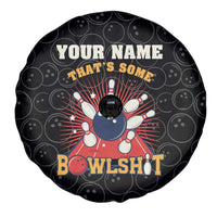 Flaming Bowling Ball Spare Tire Cover with Strike Explosion and Funny Quote Graphic on Bowling - Wonder Print Shop