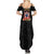 Flaming Bowling Ball Summer Maxi Dress with Strike Explosion and Funny Quote Graphic on Bowling - Wonder Print Shop