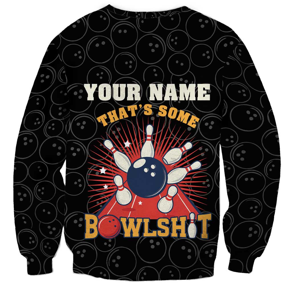 Flaming Bowling Ball Sweatshirt with Strike Explosion and Funny Quote Graphic on Bowling - Wonder Print Shop