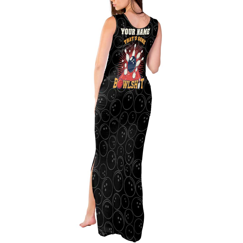 Flaming Bowling Ball Tank Maxi Dress with Strike Explosion and Funny Quote Graphic on Bowling - Wonder Print Shop