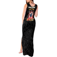 Flaming Bowling Ball Tank Maxi Dress with Strike Explosion and Funny Quote Graphic on Bowling - Wonder Print Shop