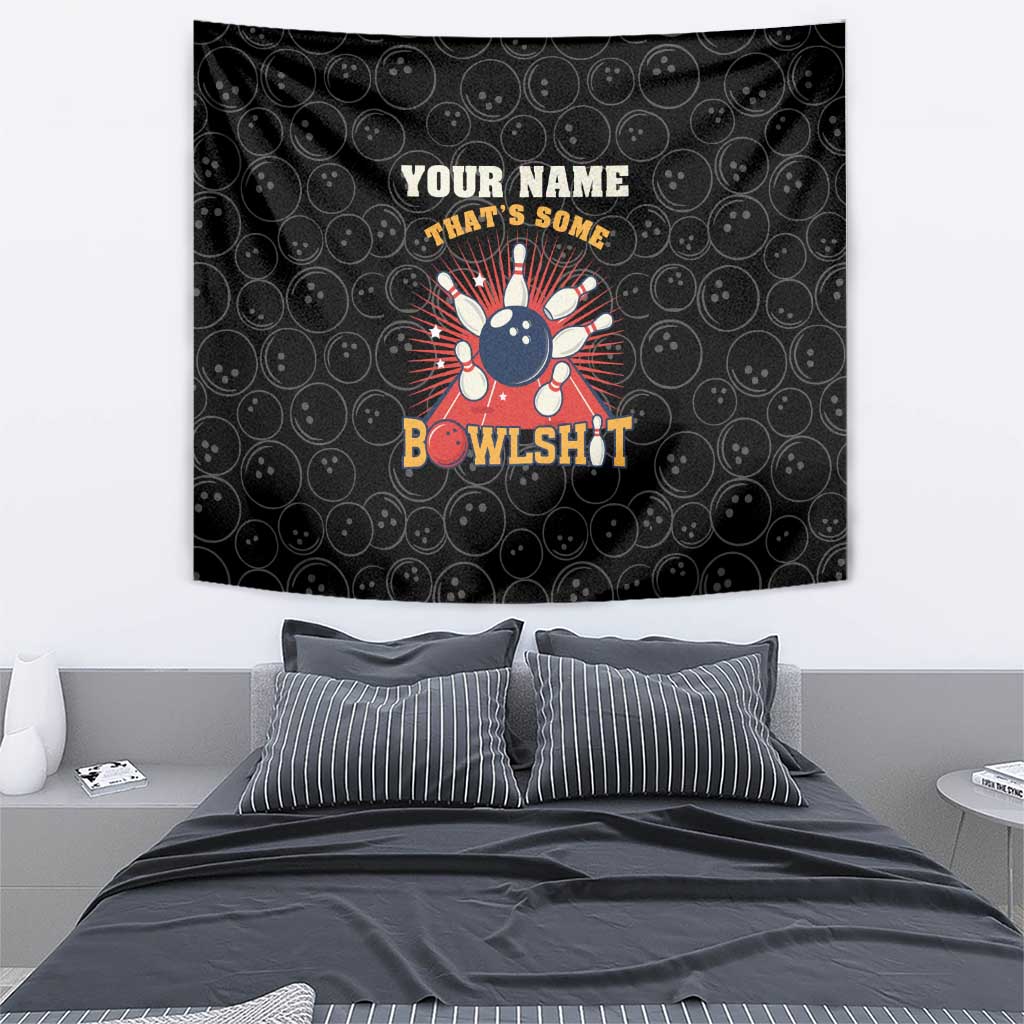 Flaming Bowling Ball Tapestry with Strike Explosion and Funny Quote Graphic on Bowling - Wonder Print Shop