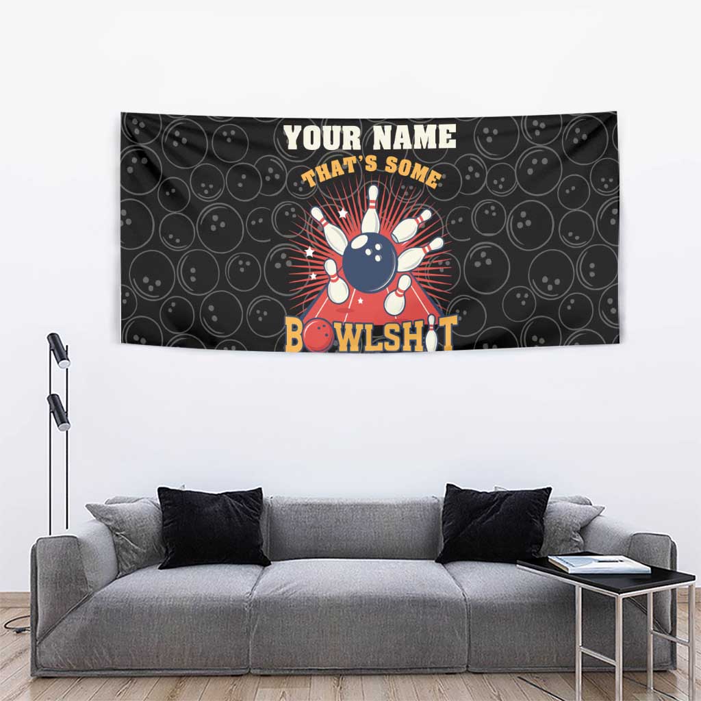 Flaming Bowling Ball Tapestry with Strike Explosion and Funny Quote Graphic on Bowling - Wonder Print Shop