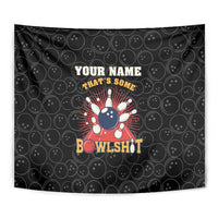 Flaming Bowling Ball Tapestry with Strike Explosion and Funny Quote Graphic on Bowling - Wonder Print Shop