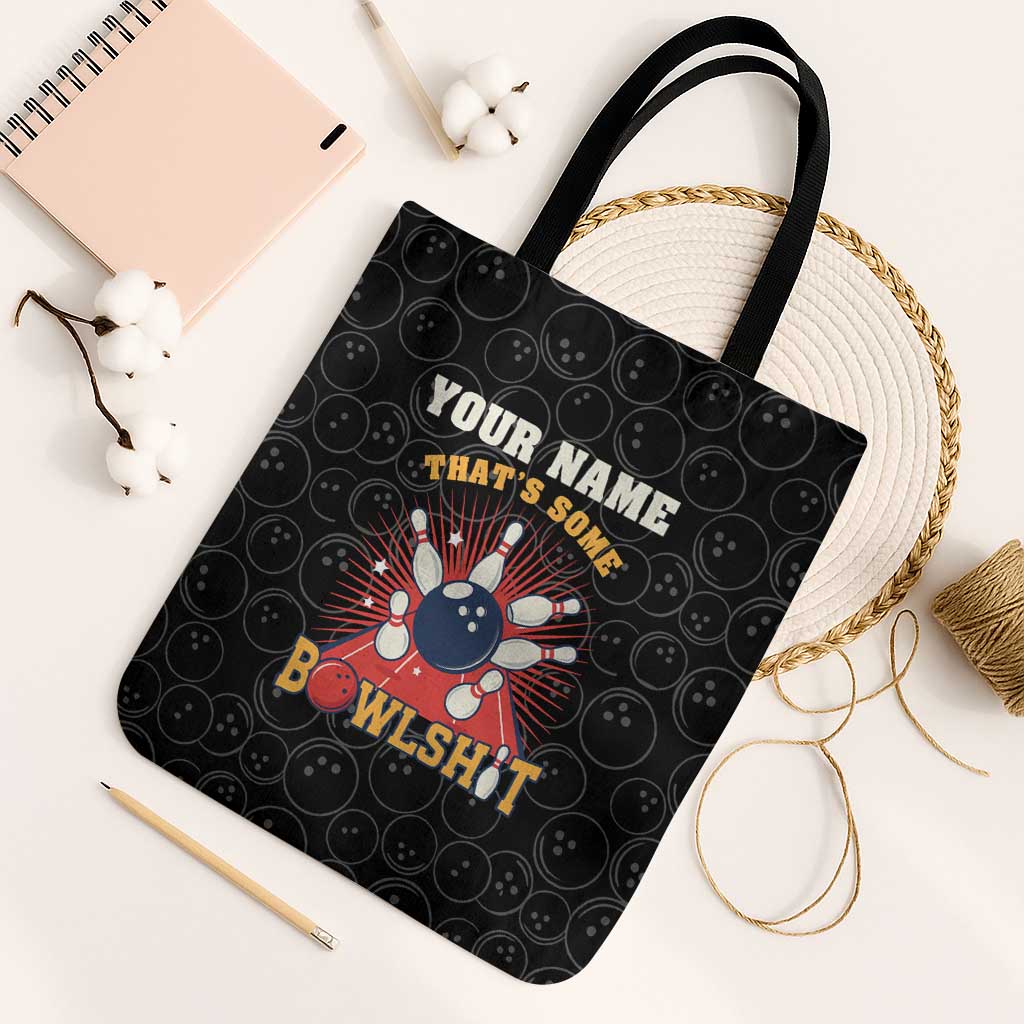 Flaming Bowling Ball Tote Bag with Strike Explosion and Funny Quote Graphic on Bowling - Wonder Print Shop