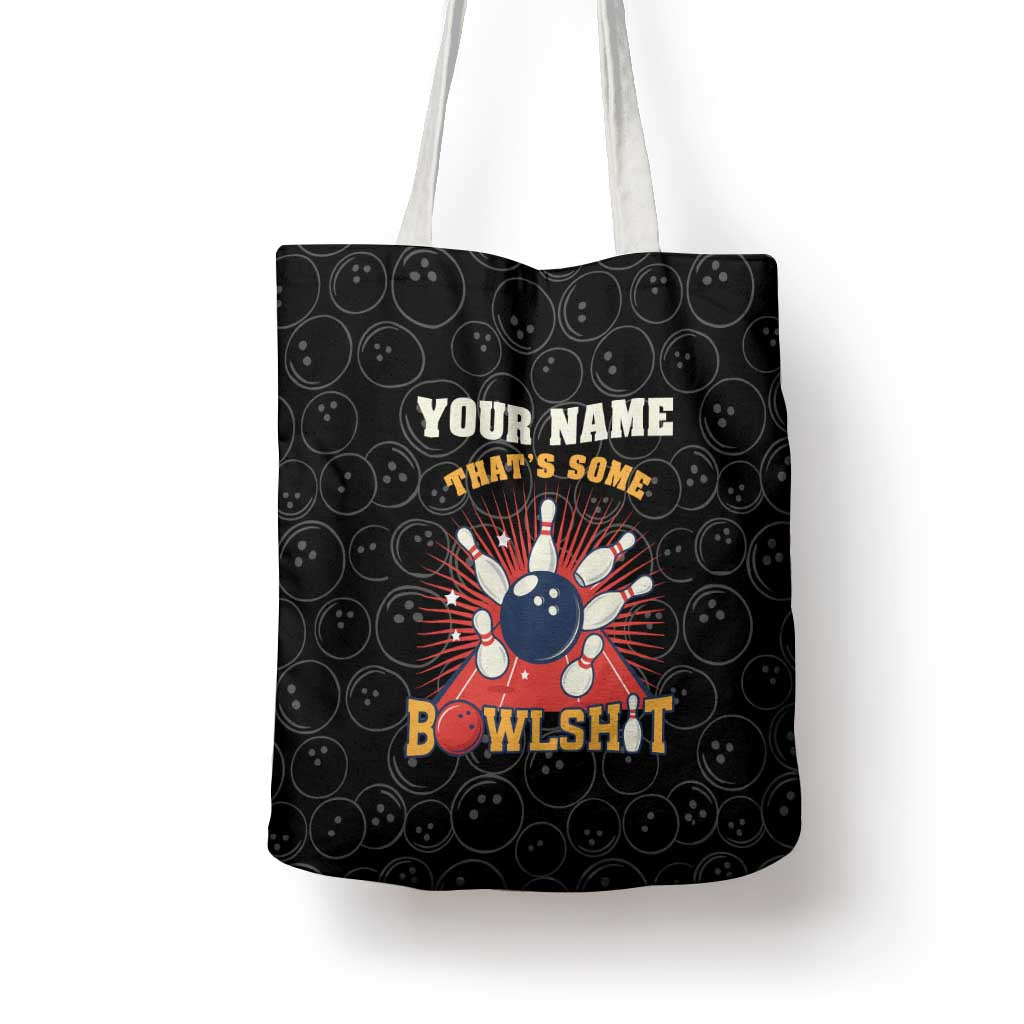Flaming Bowling Ball Tote Bag with Strike Explosion and Funny Quote Graphic on Bowling - Wonder Print Shop