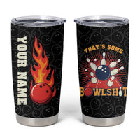 Flaming Bowling Ball Tumbler Cup with Strike Explosion and Funny Quote Graphic on Bowling - Wonder Print Shop