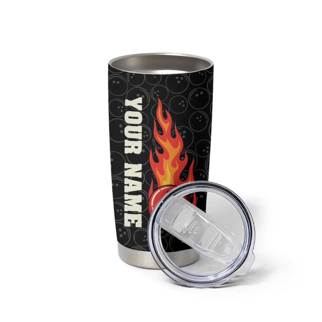 Flaming Bowling Ball Tumbler Cup with Strike Explosion and Funny Quote Graphic on Bowling - Wonder Print Shop