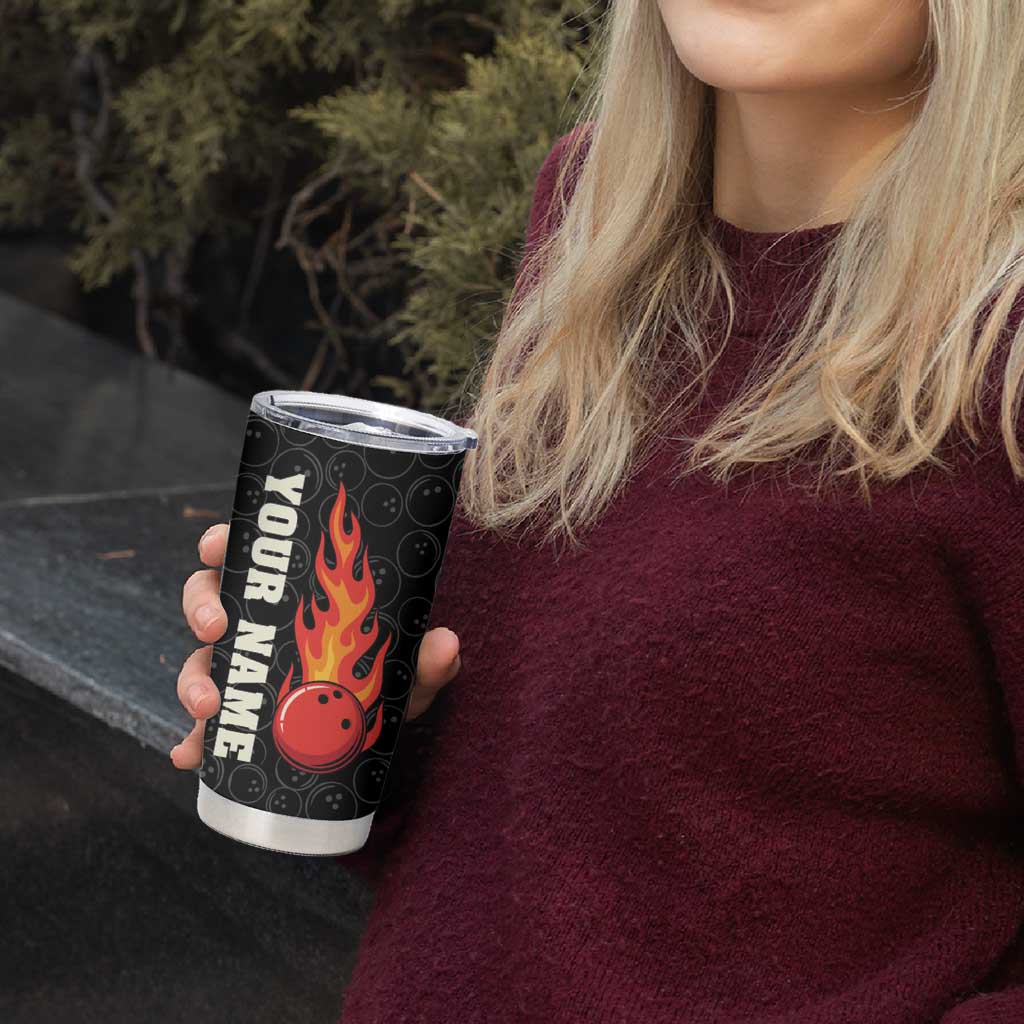 Flaming Bowling Ball Tumbler Cup with Strike Explosion and Funny Quote Graphic on Bowling - Wonder Print Shop