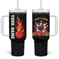 Flaming Bowling Ball Tumbler With Handle with Strike Explosion and Funny Quote Graphic on Bowling - Wonder Print Shop