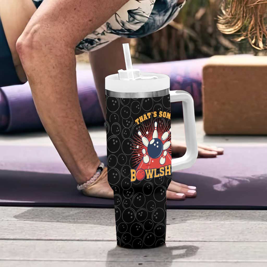 Flaming Bowling Ball Tumbler With Handle with Strike Explosion and Funny Quote Graphic on Bowling - Wonder Print Shop