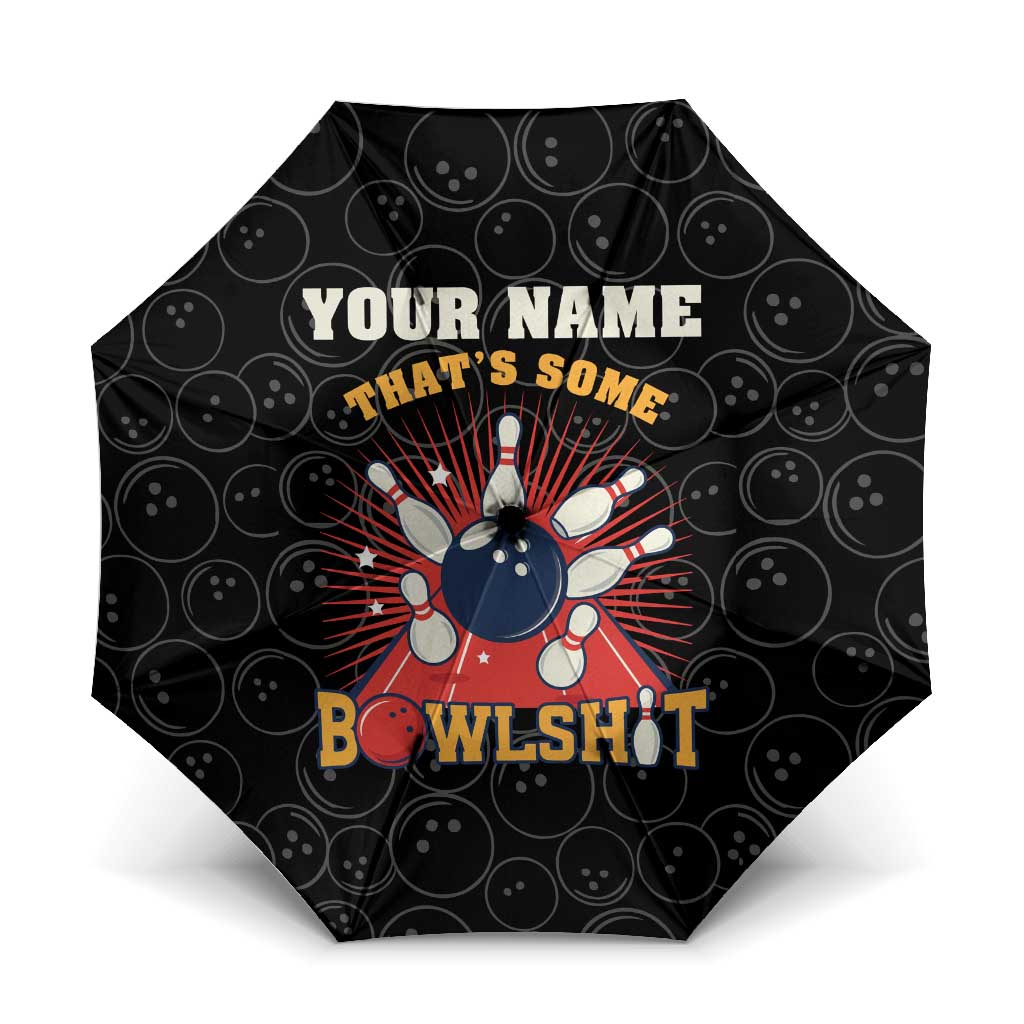 Flaming Bowling Ball Umbrella with Strike Explosion and Funny Quote Graphic on Bowling - Wonder Print Shop