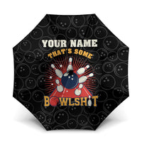 Flaming Bowling Ball Umbrella with Strike Explosion and Funny Quote Graphic on Bowling - Wonder Print Shop