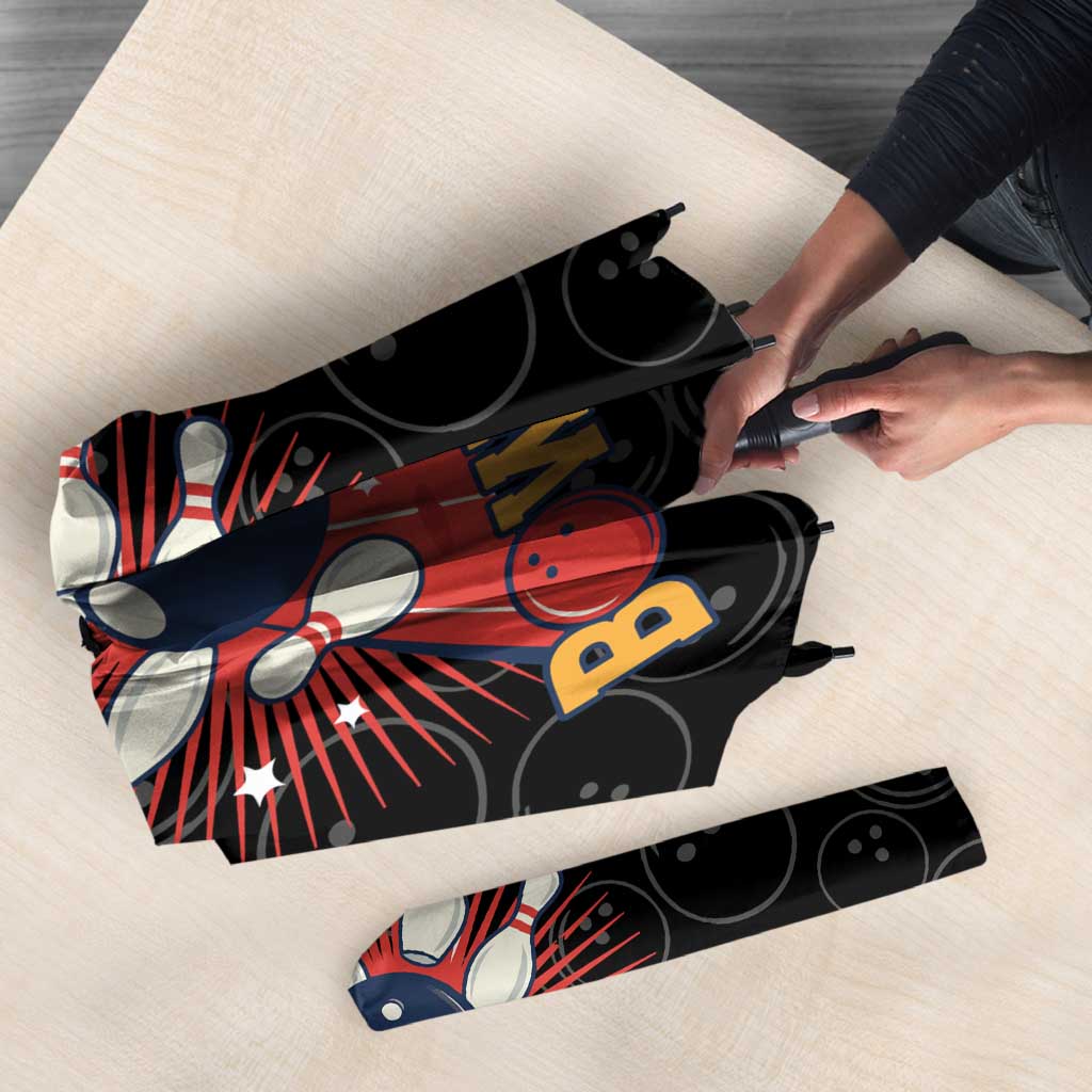 Flaming Bowling Ball Umbrella with Strike Explosion and Funny Quote Graphic on Bowling - Wonder Print Shop
