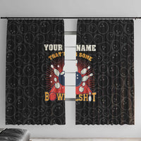 Flaming Bowling Ball Window Curtain with Strike Explosion and Funny Quote Graphic on Bowling - Wonder Print Shop