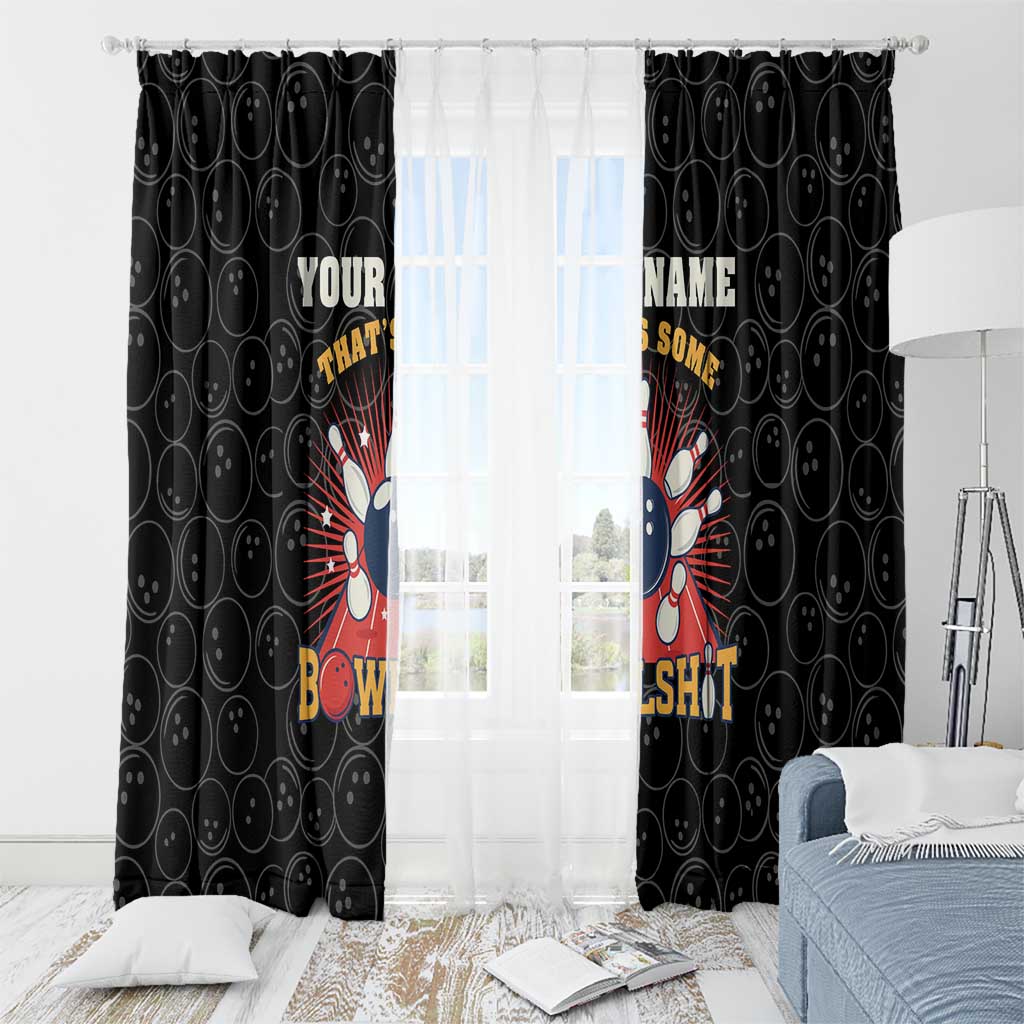 Flaming Bowling Ball Window Curtain with Strike Explosion and Funny Quote Graphic on Bowling - Wonder Print Shop