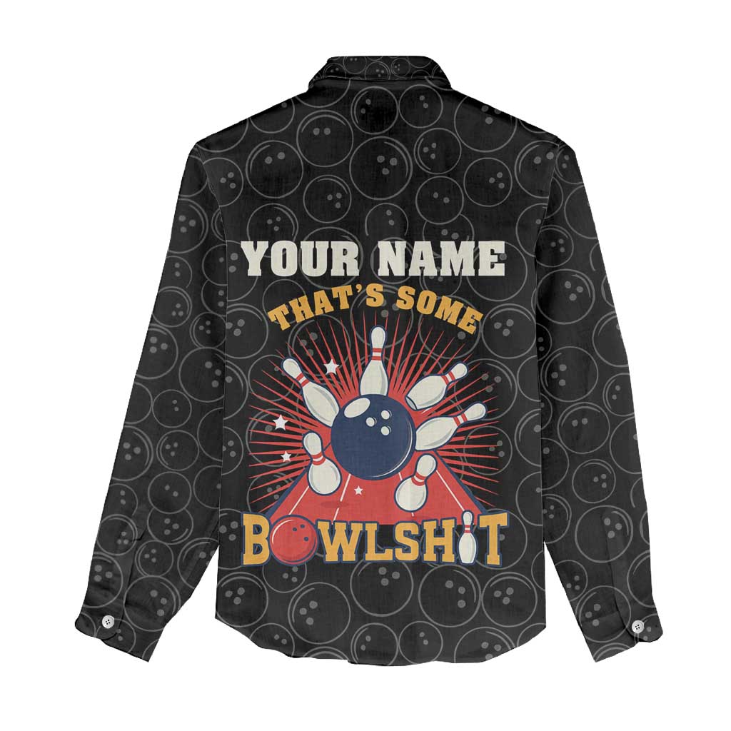 Flaming Bowling Ball Women Casual Shirt with Strike Explosion and Funny Quote Graphic on Bowling - Wonder Print Shop