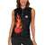 Flaming Bowling Ball Women Sleeveless Polo Shirt with Strike Explosion and Funny Quote Graphic on Bowling - Wonder Print Shop