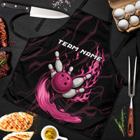Pink Flaming Bowling Ball and Pins Apron with Lightning Effect Graphic Design - Wonder Print Shop