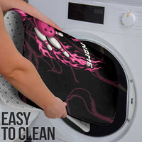 Pink Flaming Bowling Ball and Pins Bathroom Set with Lightning Effect Graphic Design - Wonder Print Shop