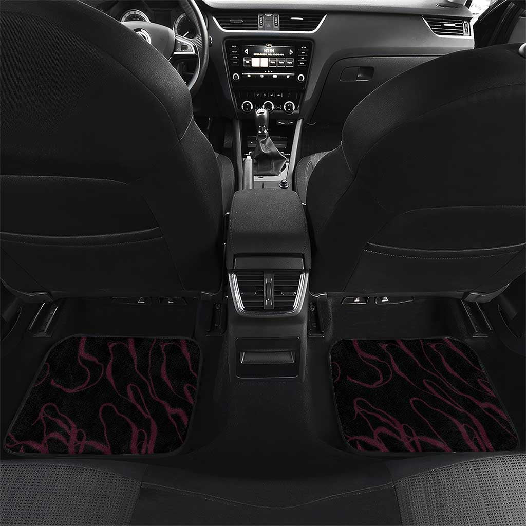Pink Flaming Bowling Ball and Pins Car Mats with Lightning Effect Graphic Design - Wonder Print Shop
