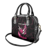 Pink Flaming Bowling Ball and Pins Shoulder Handbag with Lightning Effect Graphic Design - Wonder Print Shop
