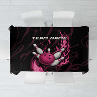 Pink Flaming Bowling Ball and Pins Tablecloth with Lightning Effect Graphic Design - Wonder Print Shop