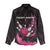 Pink Flaming Bowling Ball and Pins Women Casual Shirt with Lightning Effect Graphic Design - Wonder Print Shop
