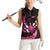 Pink Flaming Bowling Ball and Pins Women Sleeveless Polo Shirt with Lightning Effect Graphic Design - Wonder Print Shop