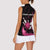 Pink Flaming Bowling Ball and Pins Women Sleeveless Polo Shirt with Lightning Effect Graphic Design - Wonder Print Shop