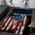 Aggressive Bass Fishing Area Rug with American Flag Pattern on Grunge Hex Background - Wonder Print Shop