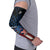 Aggressive Bass Fishing Arm Sleeves with American Flag Pattern on Grunge Hex Background - Wonder Print Shop
