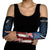 Aggressive Bass Fishing Arm Sleeves with American Flag Pattern on Grunge Hex Background - Wonder Print Shop