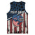 Aggressive Bass Fishing Basketball Jersey with American Flag Pattern on Grunge Hex Background - Wonder Print Shop