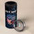 Aggressive Bass Fishing 4 in 1 Can Cooler Tumbler with American Flag Pattern on Grunge Hex Background - Wonder Print Shop