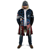 Aggressive Bass Fishing Cloak with American Flag Pattern on Grunge Hex Background - Wonder Print Shop