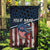 Aggressive Bass Fishing Garden Flag with American Flag Pattern on Grunge Hex Background - Wonder Print Shop